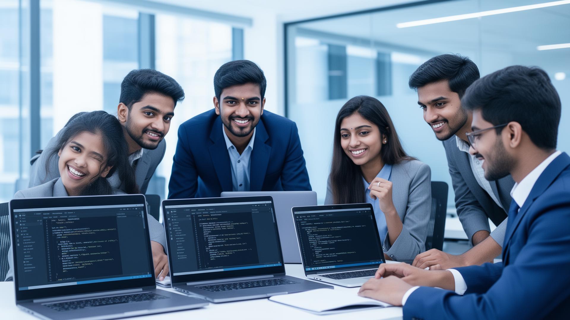 Apex IT Academy students collaborating on tech projects